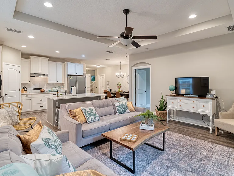 Kick back for a movie night on the smart TV, or open up the sliding doors to enjoy a fresh breeze from the trees