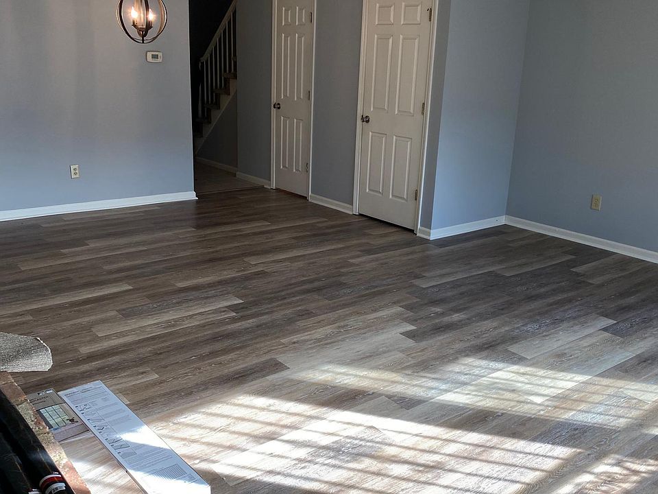 Livingroom/Dining room area - also shows placement of downstairs half-bath and storage closet.