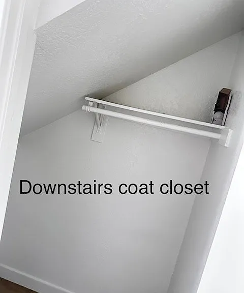 "Convenient downstairs storage closet."