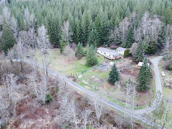 Road intersects property.