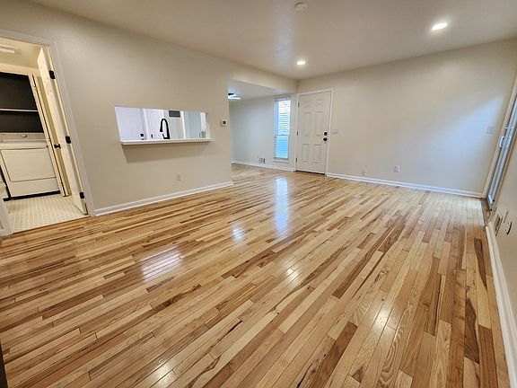 view from stairs to front door