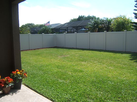 fenced back yard