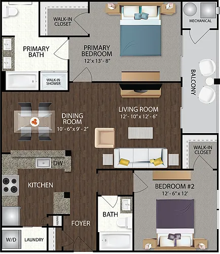 Floor plan Mustang - Furnished