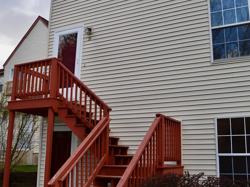 Exterior, with entrances on two levels