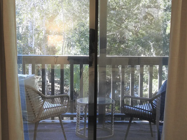 View from interior of primary bedroom