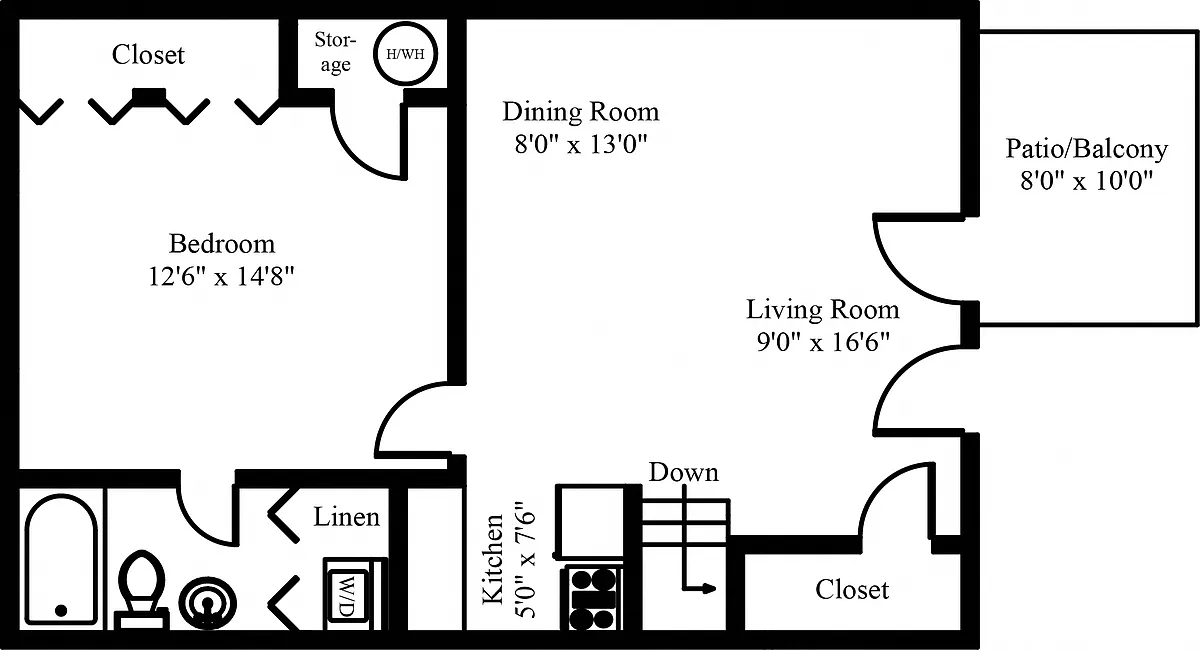 Floor plan 1 Bedroom