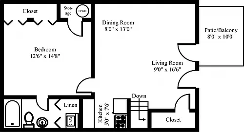 Floor plan 1 Bedroom