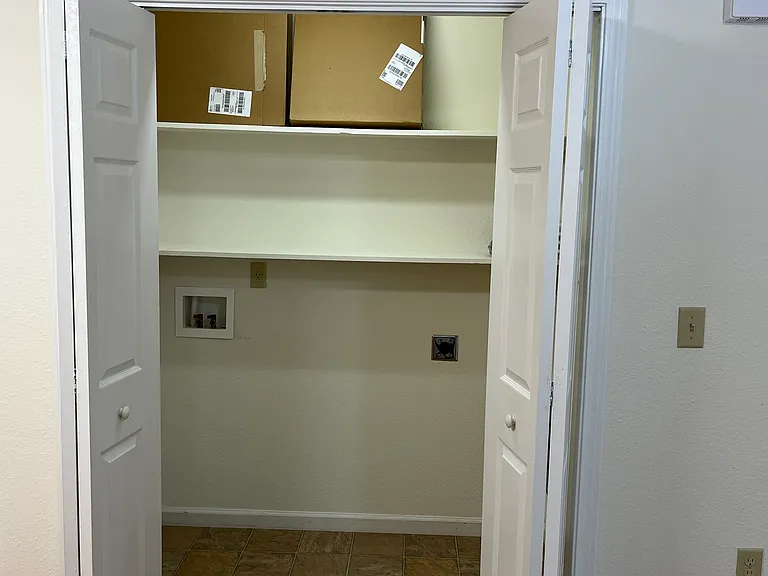 Closet for washer/dryer - landlord provides HVAC filters for tenant and has plumber check or provide w/d connections once made