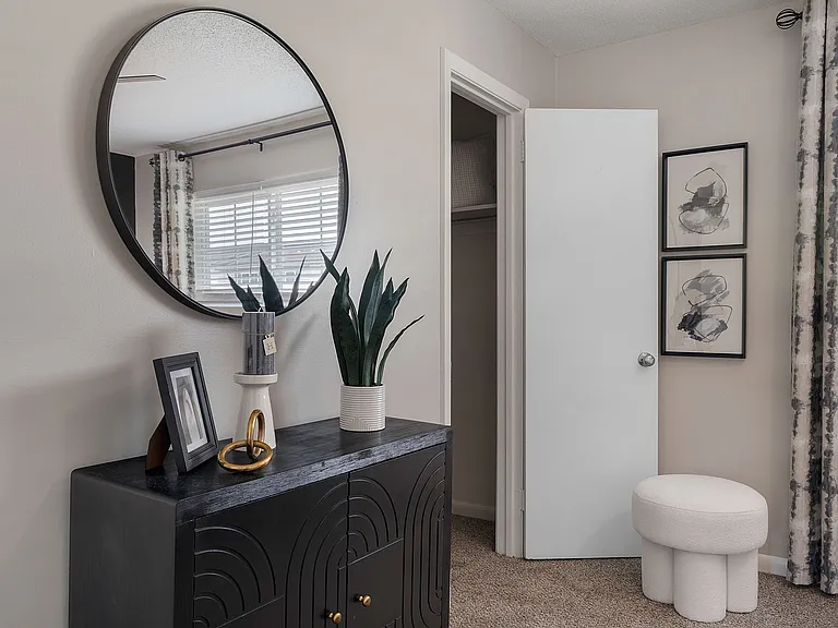 Bedroom with carpet & generous closet space