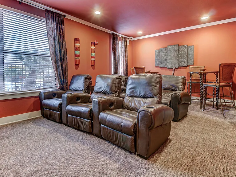 Theater Room with TV and recliners
