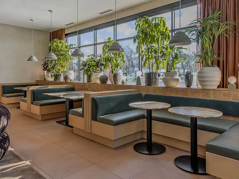 Lobby at The Hallon II apartments in Hopkins, MN