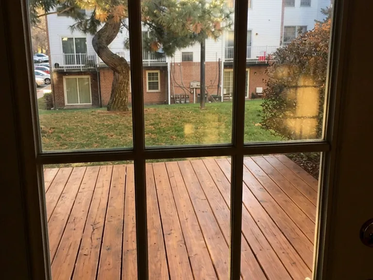 Deck and backyard area