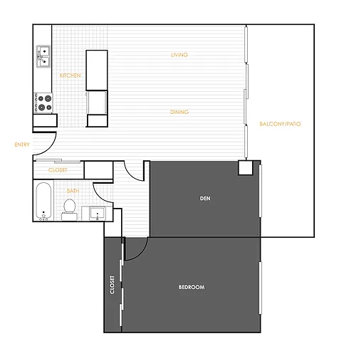 Floor plan 1 Bed 1 Bath