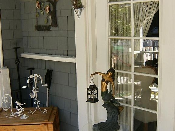 Come on in through the french doors to the living room.