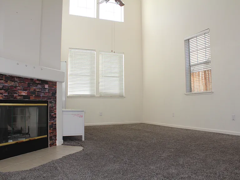 high ceiling living room