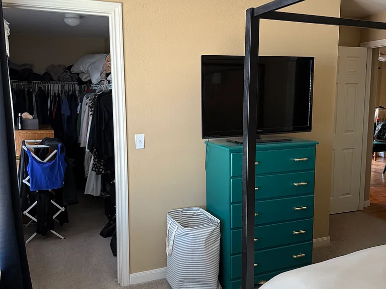 Master bedroom looking at the walkin closet