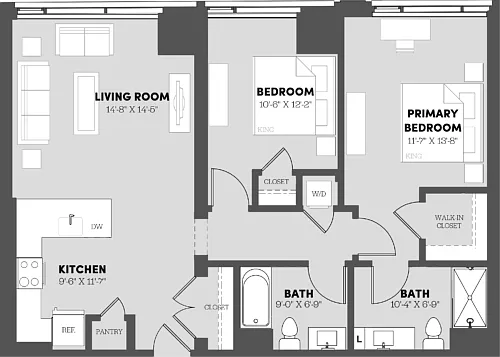 Floor plan 2 Bed/2 Bath-B9
