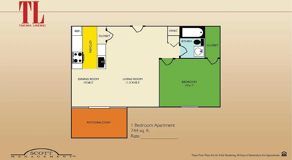 Floor plan 1 bedroom