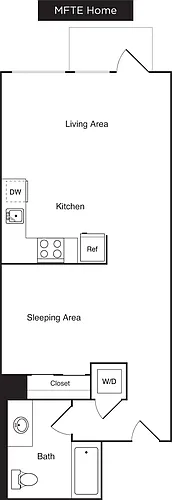 Floor plan Open 1 Bedroom B2 MFTE