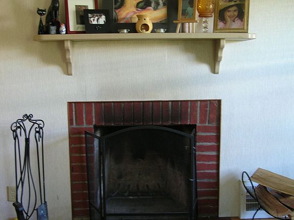 wood burning fireplace