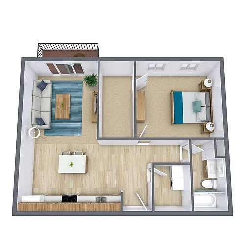 Floor plan One Bedroom 11B