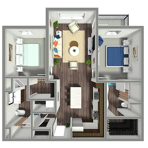 Floor plan Cobalt - 1063 SF