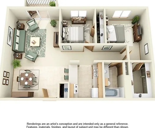 2 Bedroom 1 Bath 2 Bedroom 1 Bath