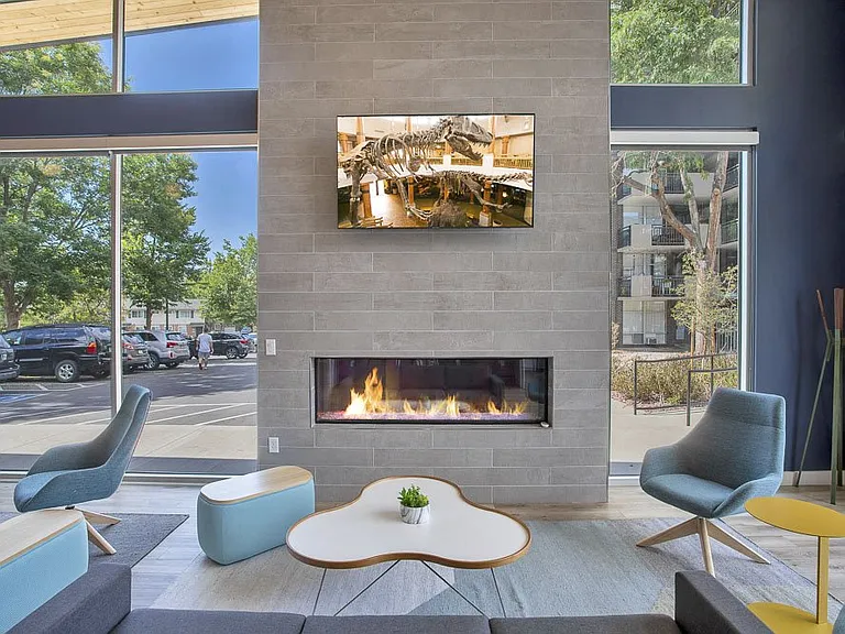 Fireplace in clubhouse