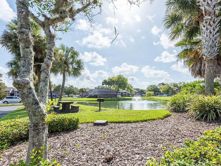 Take a breather or enjoy a BBQ by the lake.