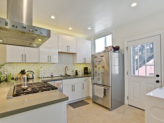 Under cabinet lighting creates a clean, contemporary feel