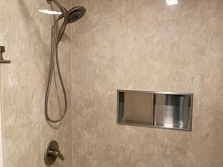 Primary bedroom 2 shower, niche and removeable shower head