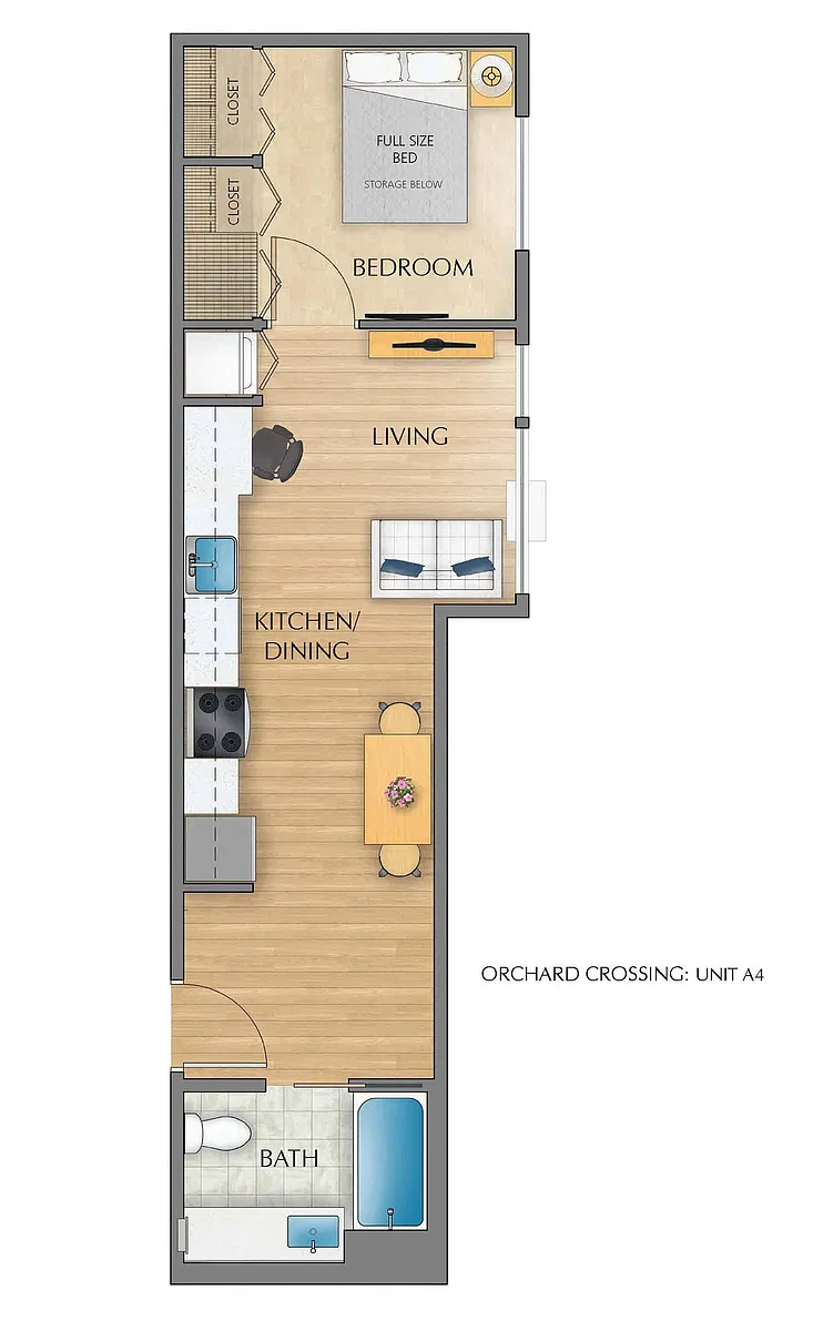 Floor plan 1X1 D