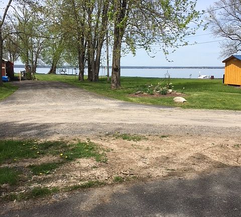 across driveway lake