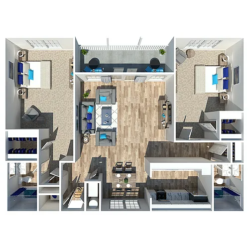 Floor plan 2 Bedroom 2 Bath
