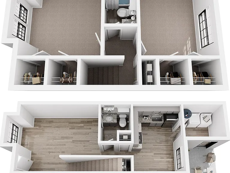 The Randolf, 3D Both Floors Unfurnished The Randolf, 3D Both Floors Unfurnished