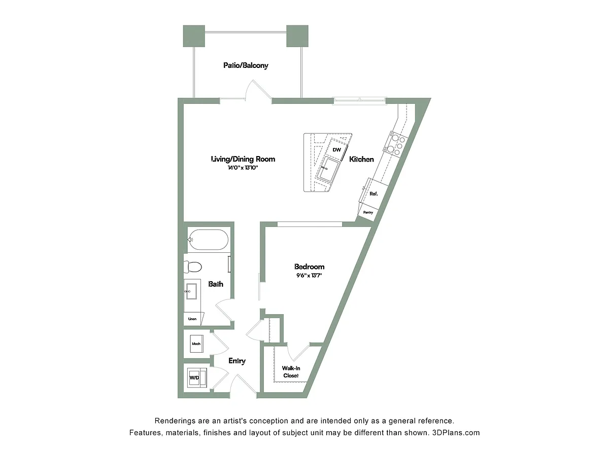 Floor plan The Legacy | 1 Bed | 1 Bath