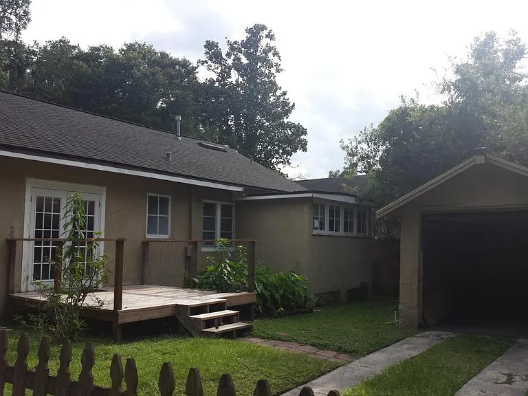 Deck and Garage