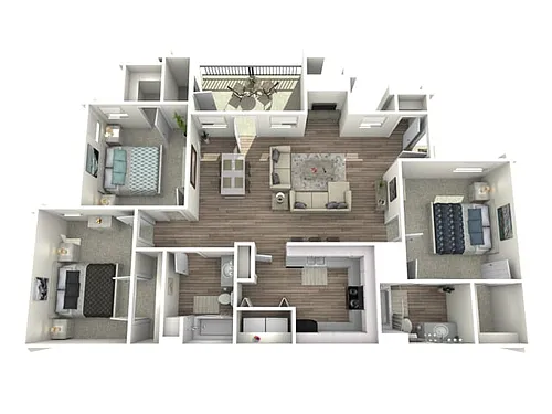 Floor plan 3 Bed, 2 Bath