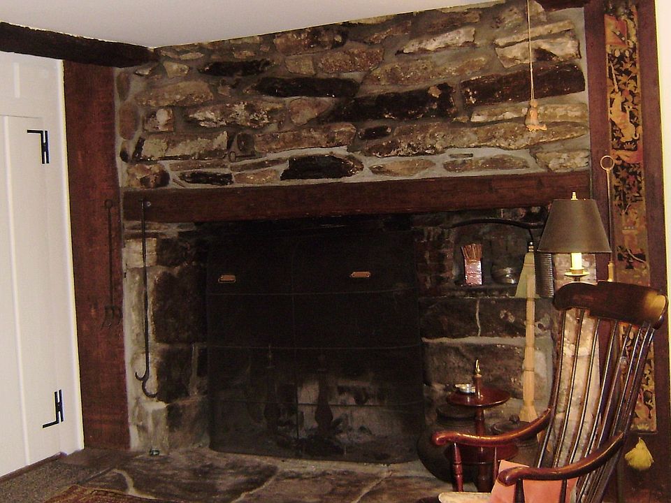 One of three fireplaces