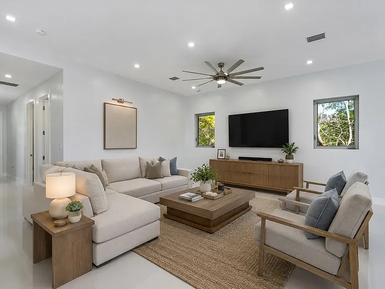 Virtually Staged Living Room Furniture