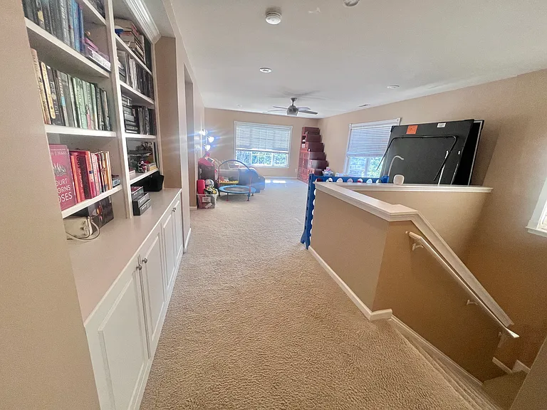 Upstairs Hallway and Loft with built in bookcase - Current