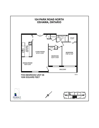 Floor plan 2 Bedroom 2 Bed 1 Bath 2