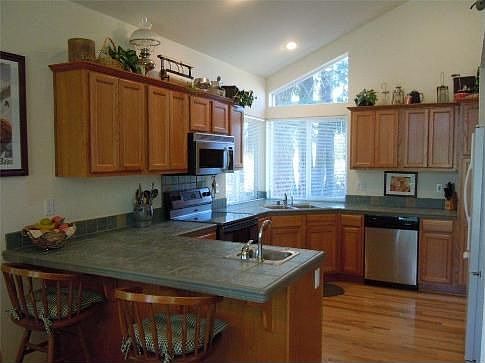 Hardwood floors in kitchen