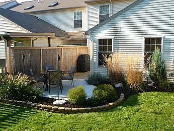 Custom landscaped patio