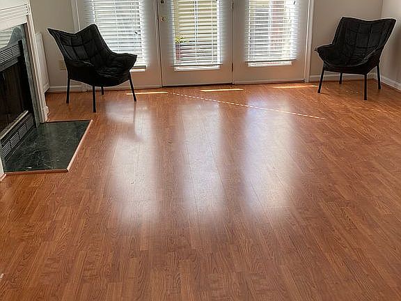 Living room with fireplace