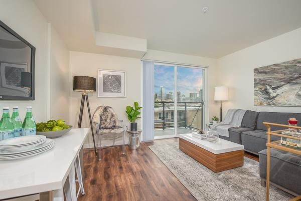 Open 1 Bedroom Living Room