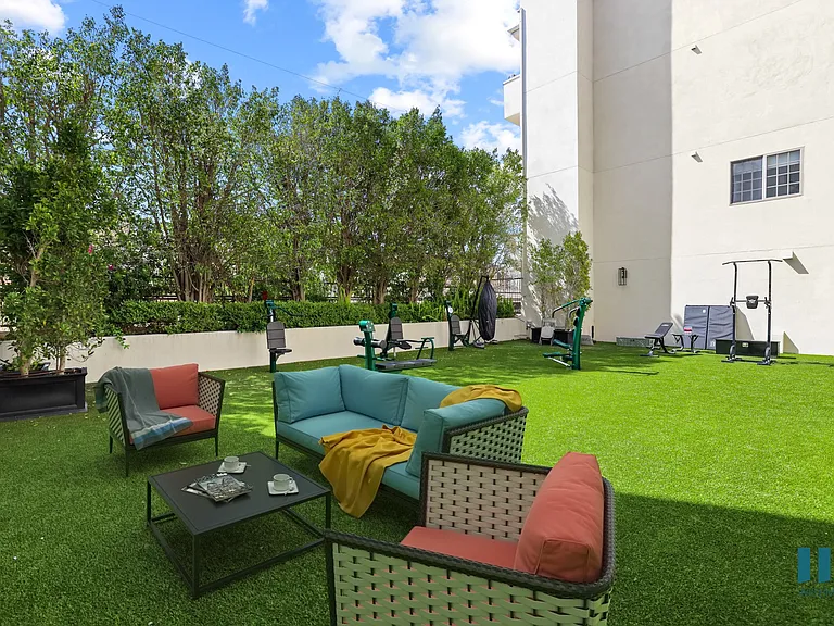 Outdoor Courtyard with Exercise Equipment