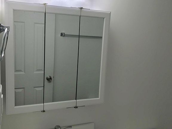 Medicine cabinet is great for extra storage!