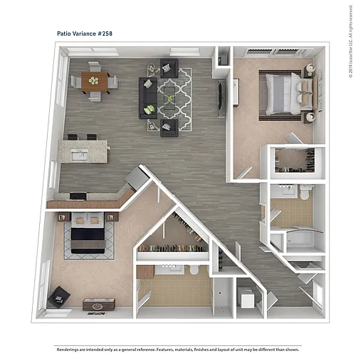 Floor plan C01 - 2 bed/2 bath