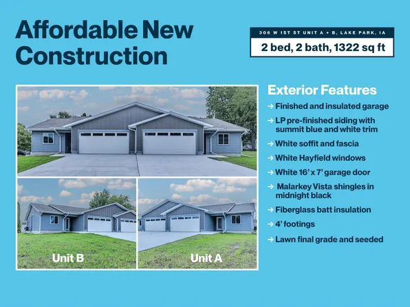 306 W 1st St Unit A, Lake Park, IA 51347